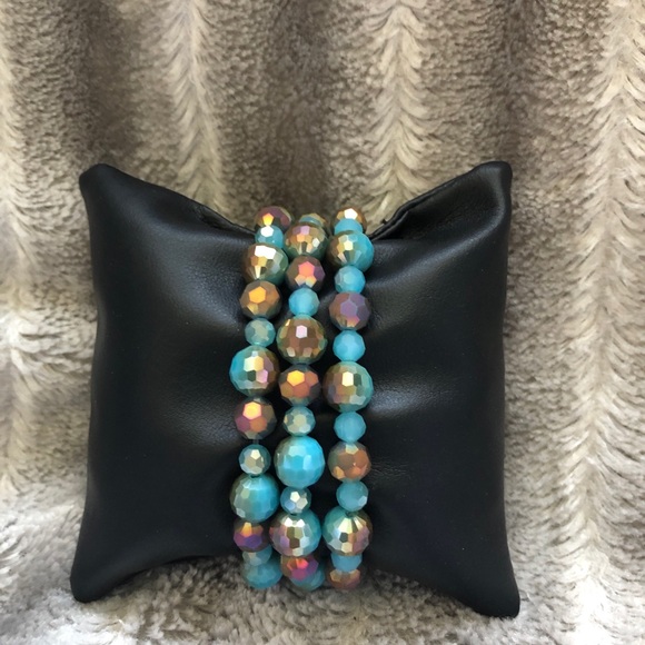 NWOT Set of 3 Turquoise and Bronze Bracelet. 🧡 - Picture 3 of 3
